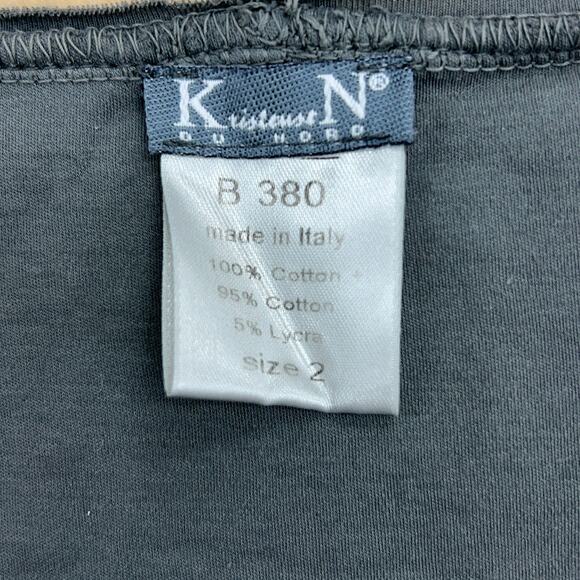 Kristensen DU NORD Womens Size 2 Dress Drop Waist Long Sleeve Cotton Grey - Picture 14 of 16